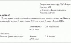 Образец заявления на дни в счёт отпуска и правила его оформления